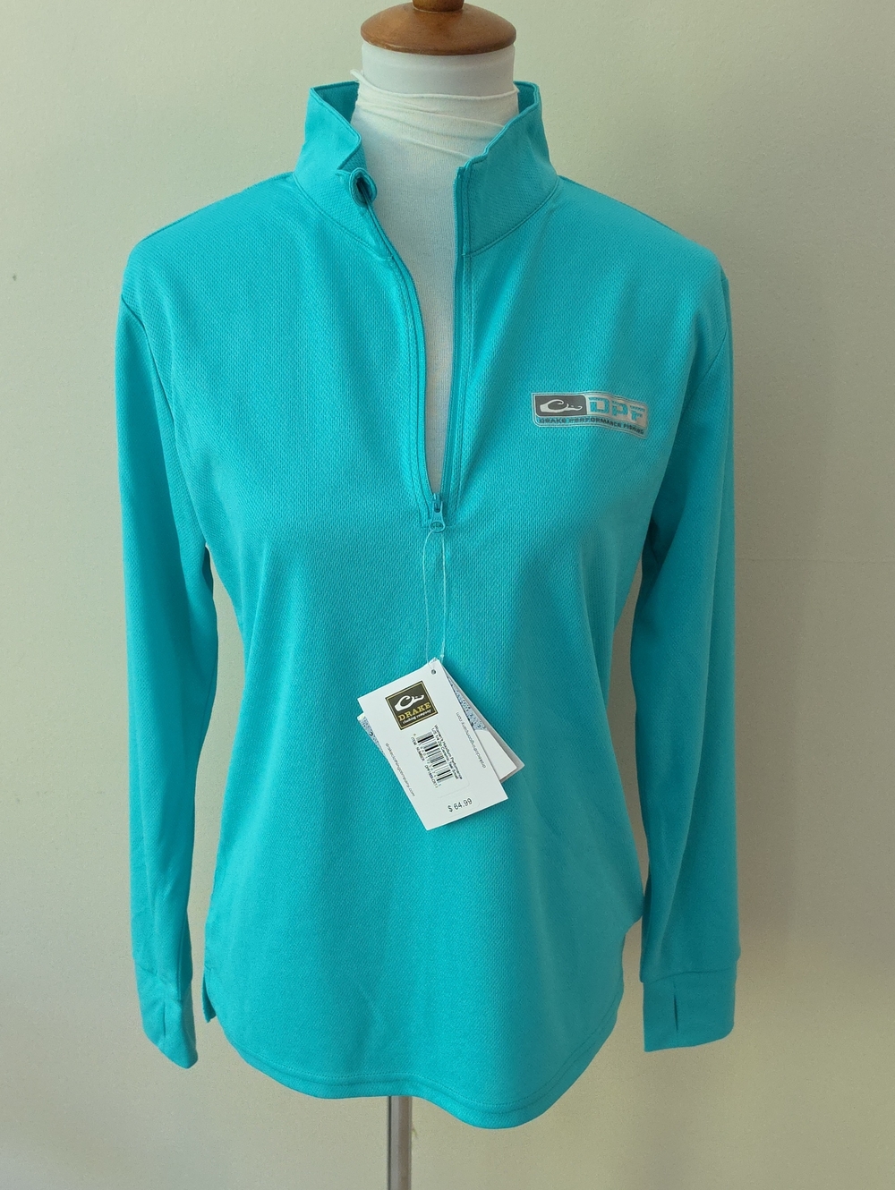 Drake Performance Cutter & Buck Women’s Turquoise Quarter-Zip Pullover Brand New